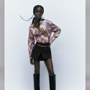 Zara satin effect shirt